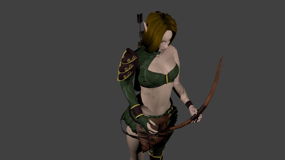 Elf, game-ready and animated preview image 3